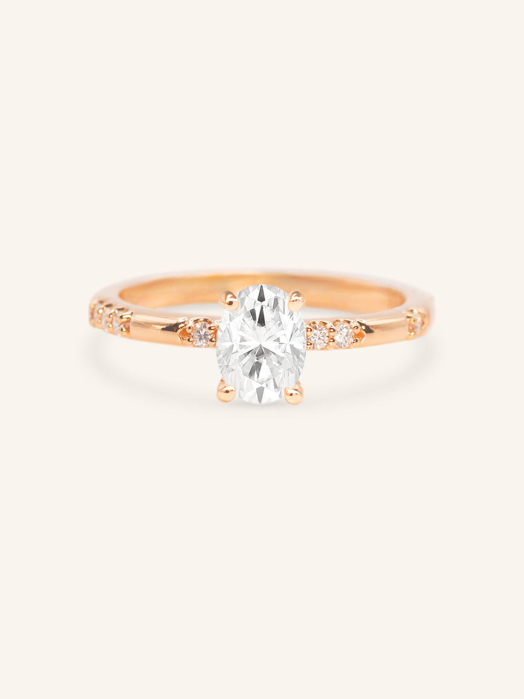 Eliane Oval Diamond Accented Engagement Ring