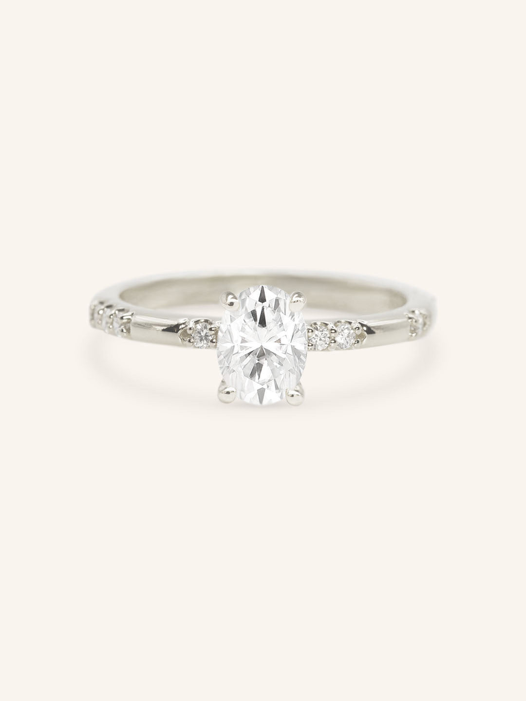 Eliane Oval Diamond Accented Engagement Ring