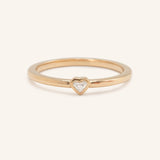 Diamond Heart Stackable Ring