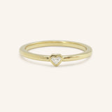 Diamond Heart Stackable Ring