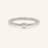 Diamond Heart Stackable Ring