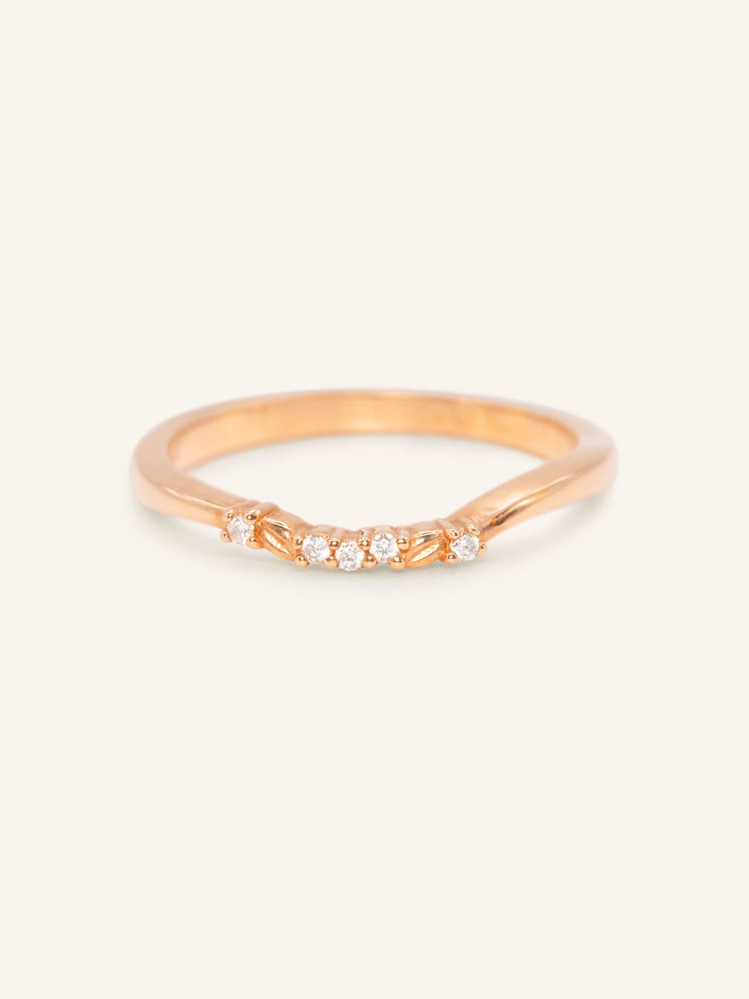 Floral Diamond Curved Ring