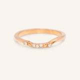 Floral Diamond Curved Ring