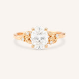 Floral Oval Diamond Engagement Ring