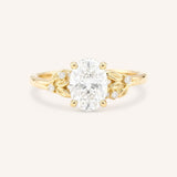 Floral Oval Diamond Engagement Ring
