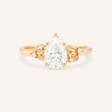 Floral Pear Diamond Engagement Ring