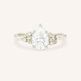 Floral Pear Diamond Engagement Ring