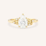 Floral Pear Diamond Engagement Ring
