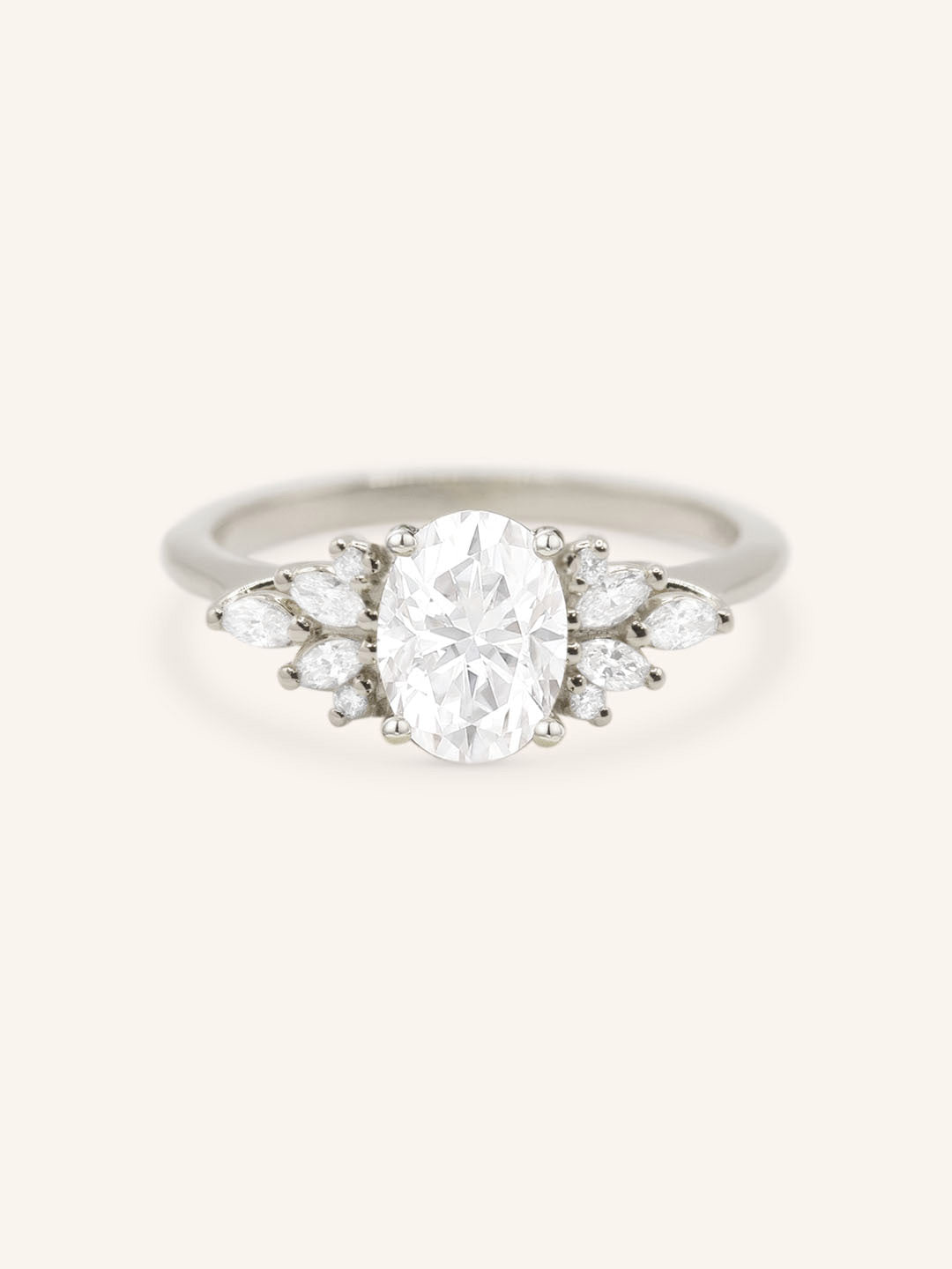 Janess Oval Cluster Engagement Ring