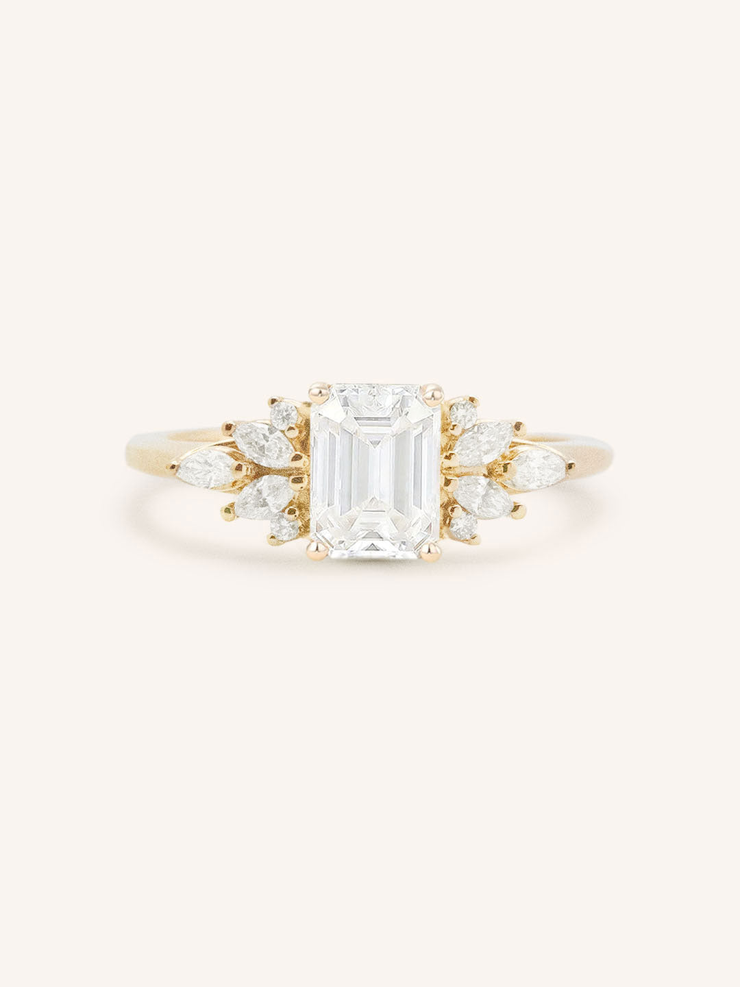 Janess Emerald Cut Cluster Engagement Ring
