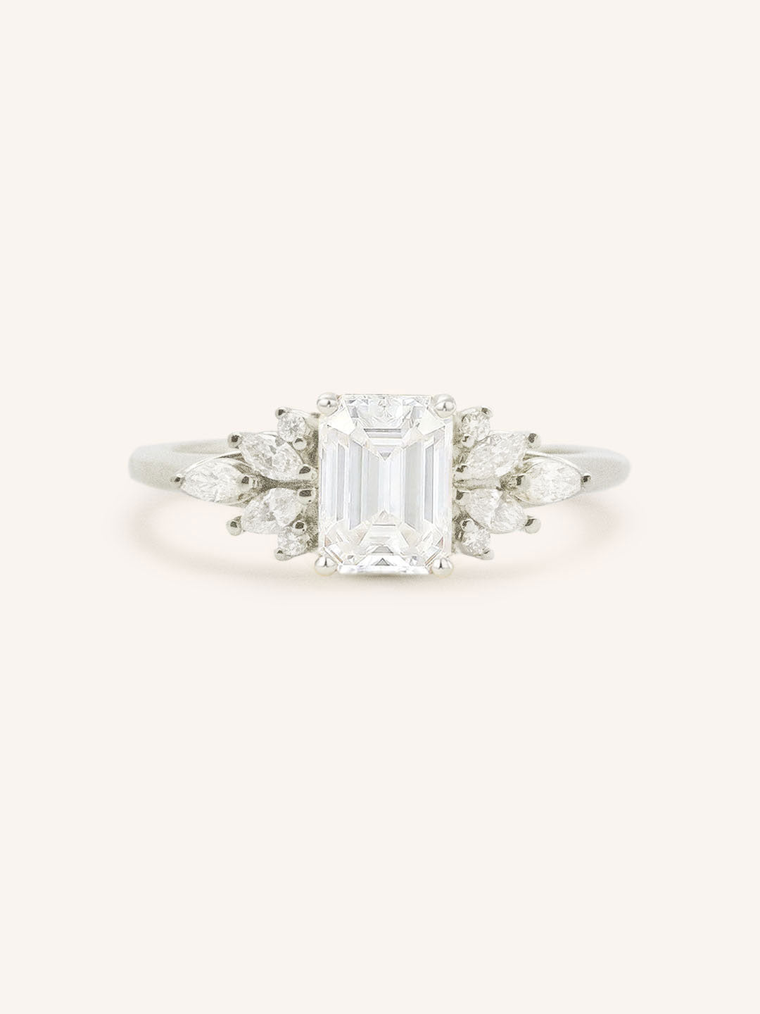 Janess Emerald Cut Cluster Engagement Ring