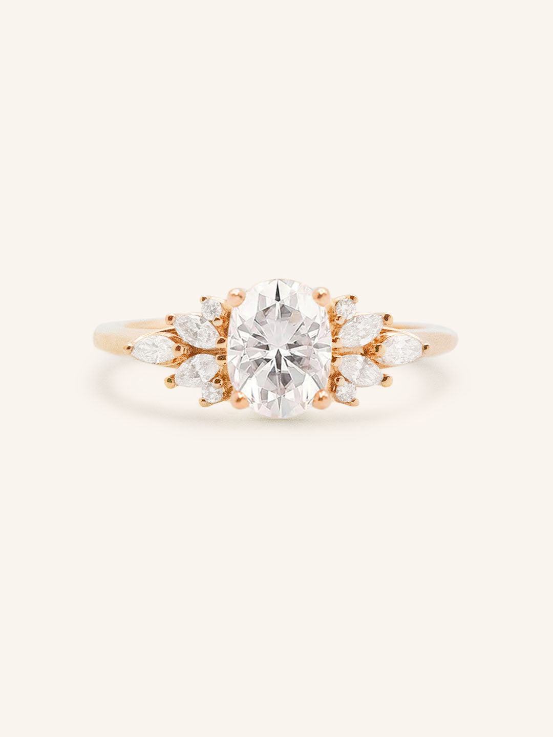 Janess Oval Cluster Engagement Ring