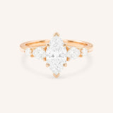 Rose Gold Bella Marquise Diamond Engagement Ring front view on white background