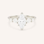 White Gold Bella Marquise Diamond Engagement Ring front view on white background