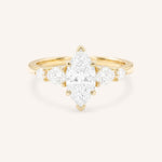 Yellow Gold Bella Marquise Diamond Engagement Ring front view on white background