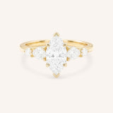 Yellow Gold Bella Marquise Diamond Engagement Ring front view on white background