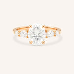 Rose gold Bella oval diamond engagement ring front view on white background