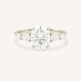 White gold Bella oval diamond engagement ring front view on white background