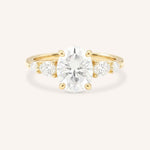 Yellow gold Bella oval diamond engagement ring front view on white background