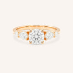 Rose Gold Bella Round Diamond Engagement Ring front view on white background