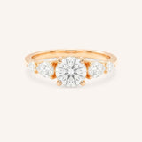 Rose Gold Bella Round Diamond Engagement Ring front view on white background