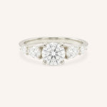 White Gold Bella Round Diamond Engagement Ring front view on white background
