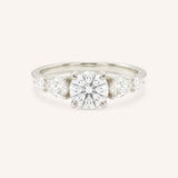 White Gold Bella Round Diamond Engagement Ring front view on white background
