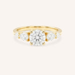 Yellow Gold Bella Round Diamond Engagement Ring front view on white background