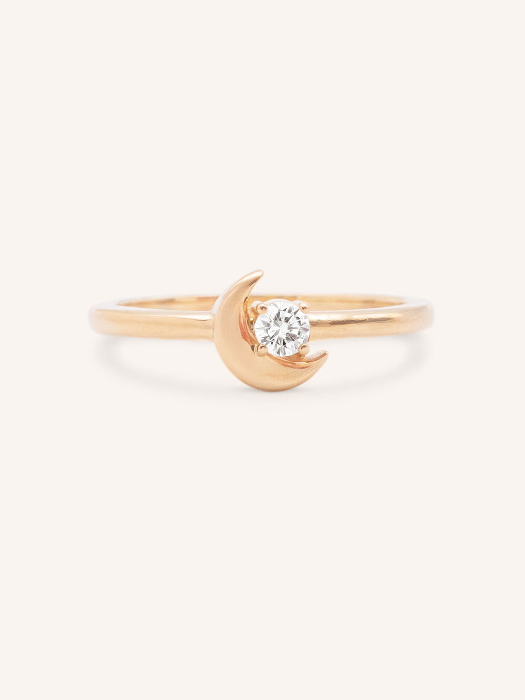 Moon and Star Diamond Ring
