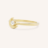 Moon and Star Diamond Ring