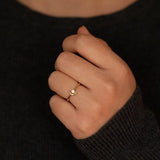 Moon and Star Diamond Ring