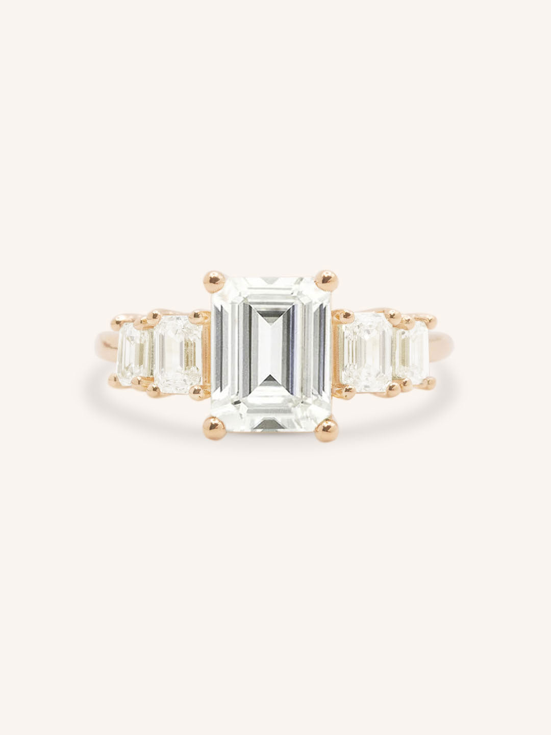 Verbena Emerald Cut Five Stone Engagement Ring