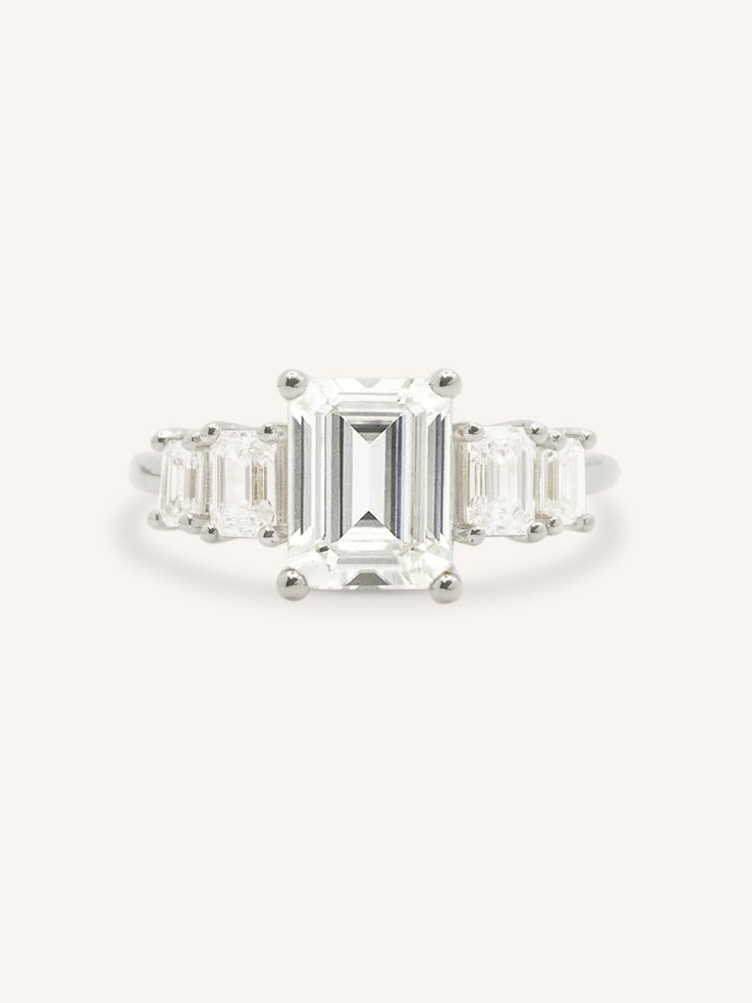 Verbena Emerald Cut Five Stone Engagement Ring