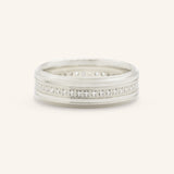 Diamond Accented Grooved Eternity Wedding Band