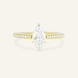 Marquise Diamond Solitaire Engagement Ring with Diamond Accents