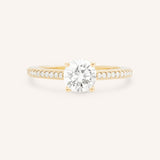 Round Diamond Solitaire Engagement Ring with Diamond Accents