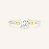 Round Diamond Solitaire Engagement Ring with Diamond Accents