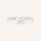 Round Diamond Solitaire Engagement Ring with Diamond Accents