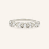 Dahlia Bloom Diamond Leaf Ring