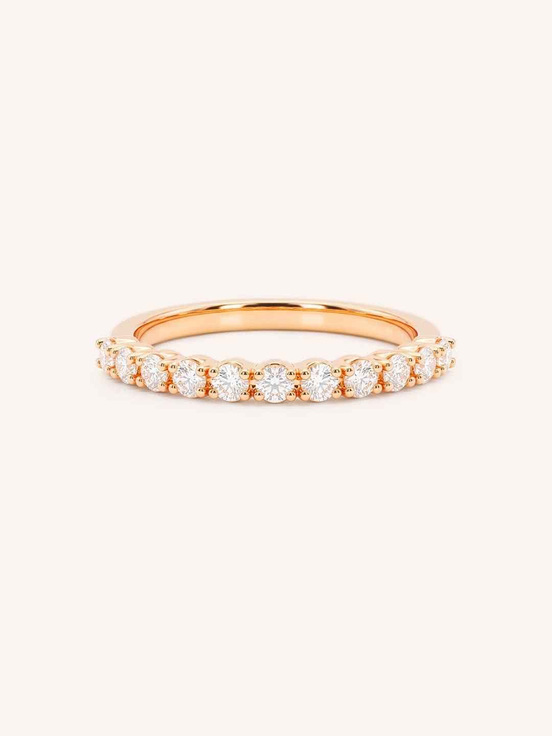 Rose Gold Sutton Diamond Anniversary Band front view on white background