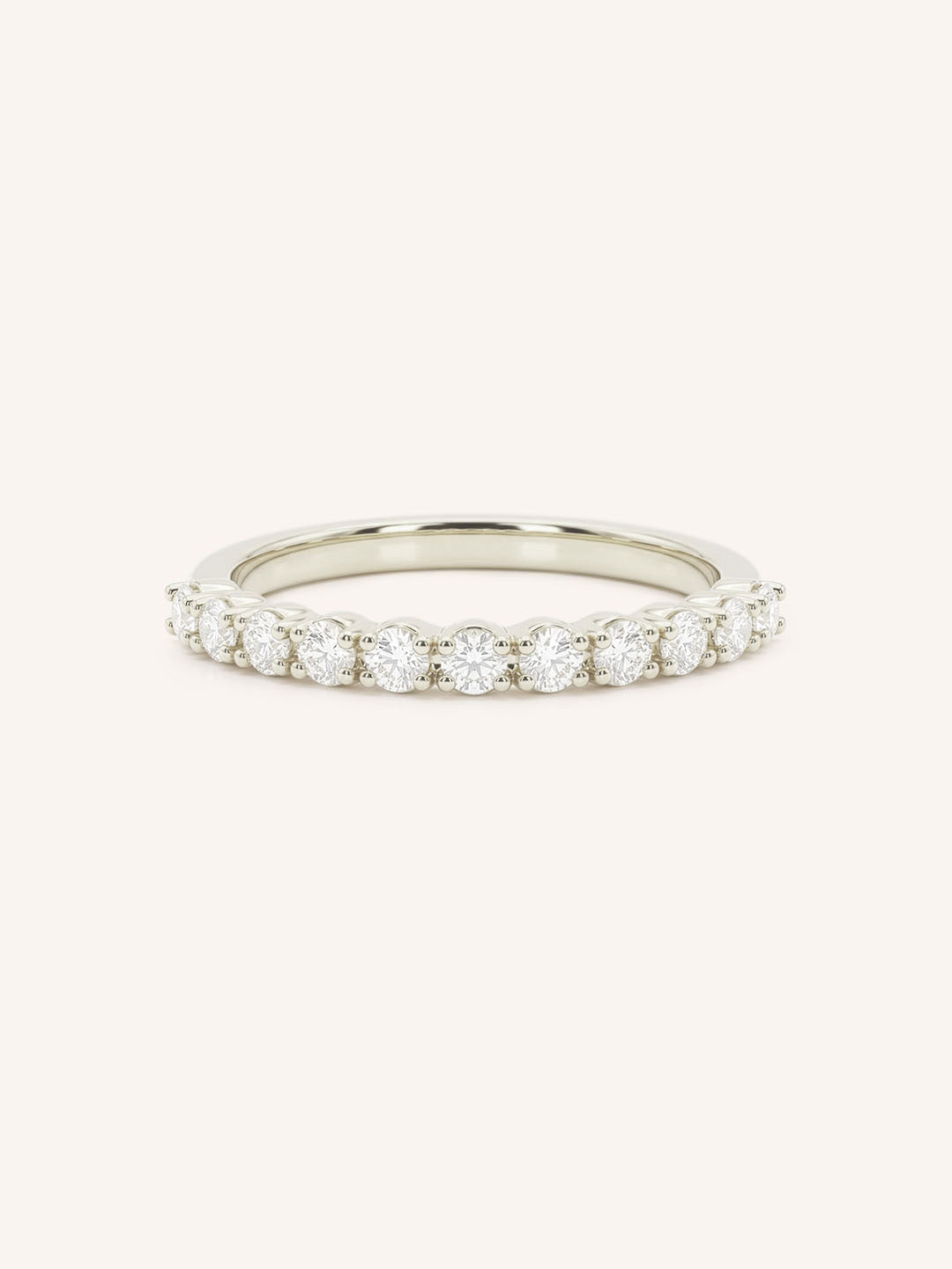 White Gold Sutton Diamond Anniversary Band front view on white background
