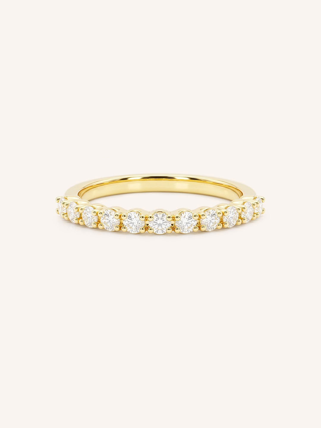Yellow Gold Sutton Diamond Anniversary Band front view on white background