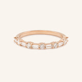 Elvire Baguette Round Diamond Ring