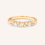 Rose gold Junya diamond anniversary band front view on white background