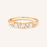Rose gold Junya diamond anniversary band front view on white background
