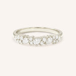 White gold Junya diamond anniversary band front view on white background