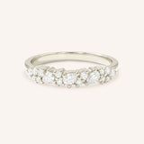 White gold Junya diamond anniversary band front view on white background