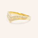 Zamora Diamond Double Row Curved Anniversary Band