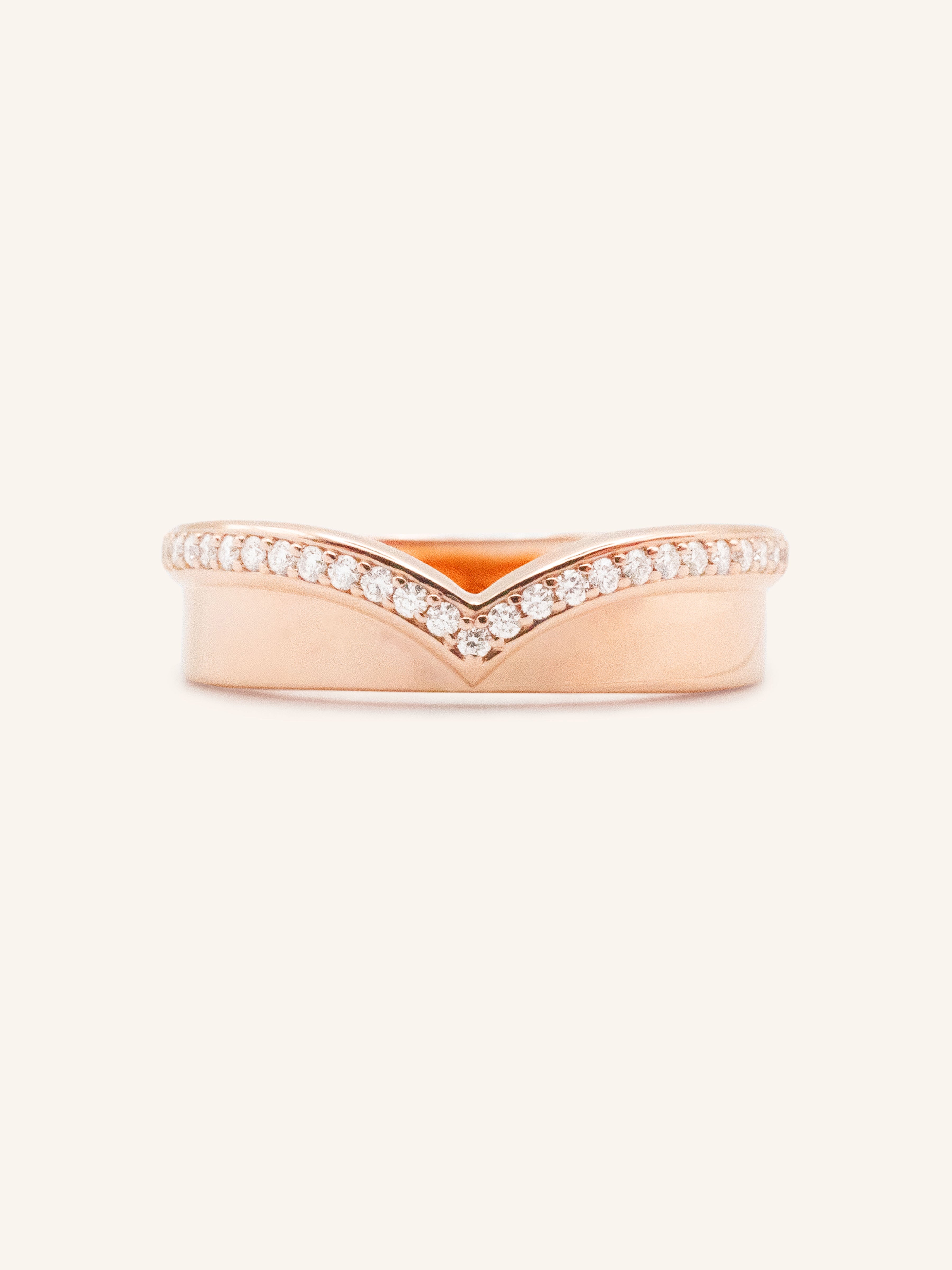 Lawrence V Curved Diamond Ring