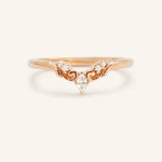Rose gold Laila contour diamond wedding band front view on white background